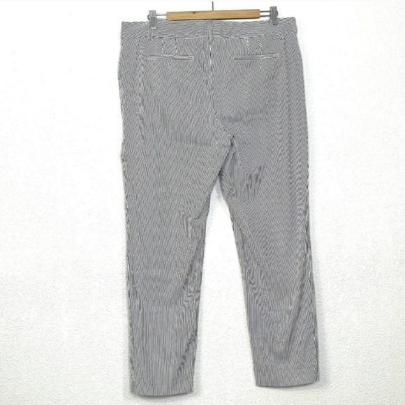 Talbots Hampshire Ankle Pants Womens Size 16P White Grey Striped Cotton Stretch - Picture 4 of 11